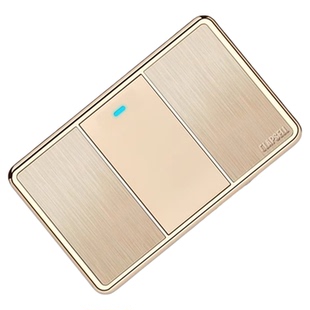 国际电工118型拉丝金开关插座面板多孔一开五孔十五孔插座三四位