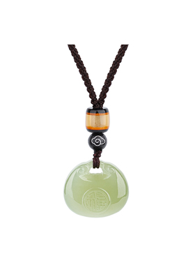 天然和田玉福锁吊坠女款