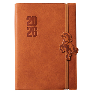 马年商务笔记本本子定制2026年日记本a5皮革手账本记事本工作日志记录本办公工作会议记录本计划本记事本刻字