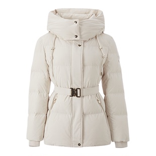 MOUSSY 2026早春新品连帽腰带收腰90保暖羽绒服女028JSC30-1048