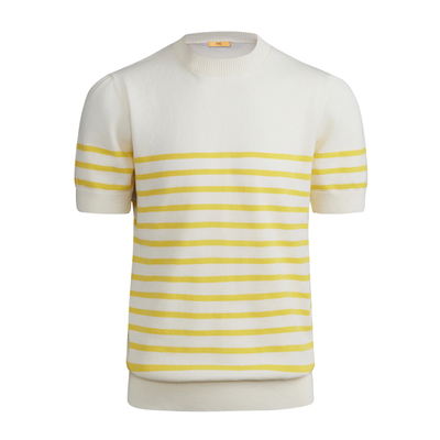 平圆方中条纹海魂针织衫T恤短袖