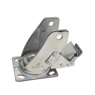 304不锈钢金属平板3寸6寸8寸定向万向4寸5寸万向刹车支架重型脚轮