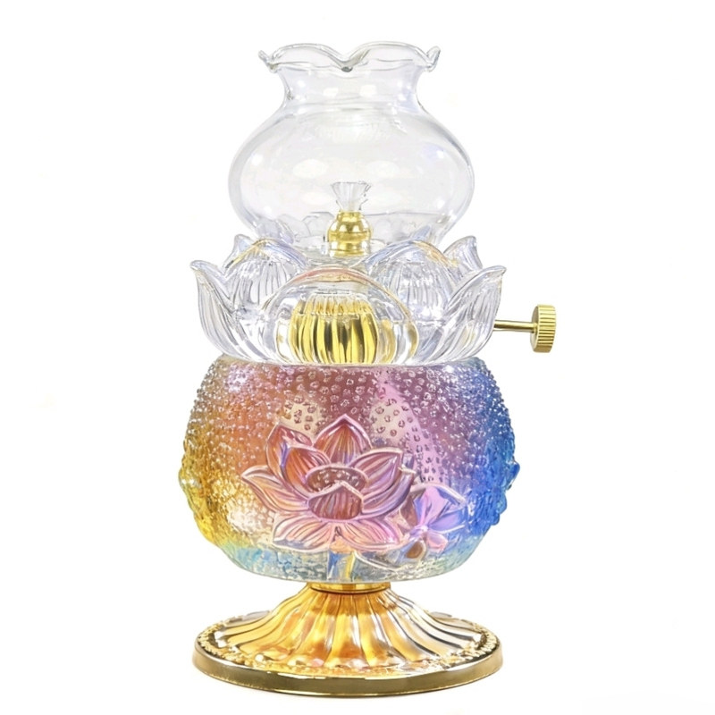 琉璃酥油灯合金底座防风防爆
