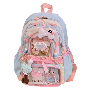 胡子鸡仔书包女初高中大学生小众设计少女透明痛包双肩包旅行背包