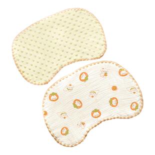 婴儿云片枕头新生儿0到6个月宝宝豆豆枕头透气吸汗防吐奶纯棉枕巾