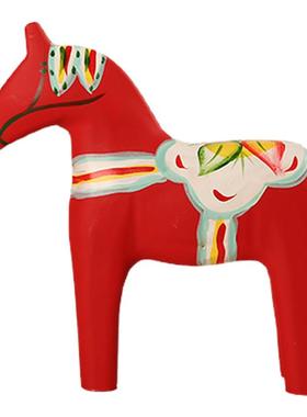 达拉木马装饰摆件创意红色玩具马
