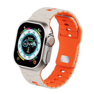 新款s11双色运动硅胶iwatch手表腕带s10适用苹果applewatch高级感