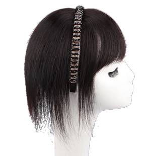 假刘海女自然前额发箍一体真发遮白发蓬松增发自然无痕头顶假发片