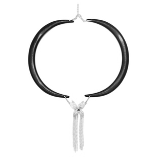 東黑三白/ 秋千蝶 s930纯银原创蝴蝶檀木拼接暗黑可调女项链圈