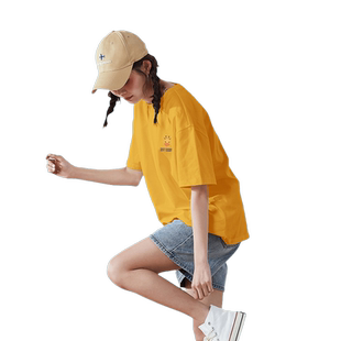 [99元3件]唐狮短袖t恤衫女士夏季款白色打底上衣in潮夏装流行穿搭