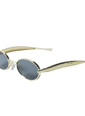 朋克风格金属椭圆框墨镜