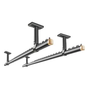 晾衣杆阳台固定式晾衣架吊杆墙上顶装家用凉衣晒衣杆一根打孔防风