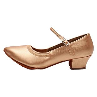 红色摩登舞鞋黑色女童拉丁舞鞋中低跟软底华尔兹交谊舞国标跳舞鞋