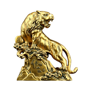 虎啸山河生肖老虎摆件招财新中式客厅玄关办公室虎年装饰开业礼品