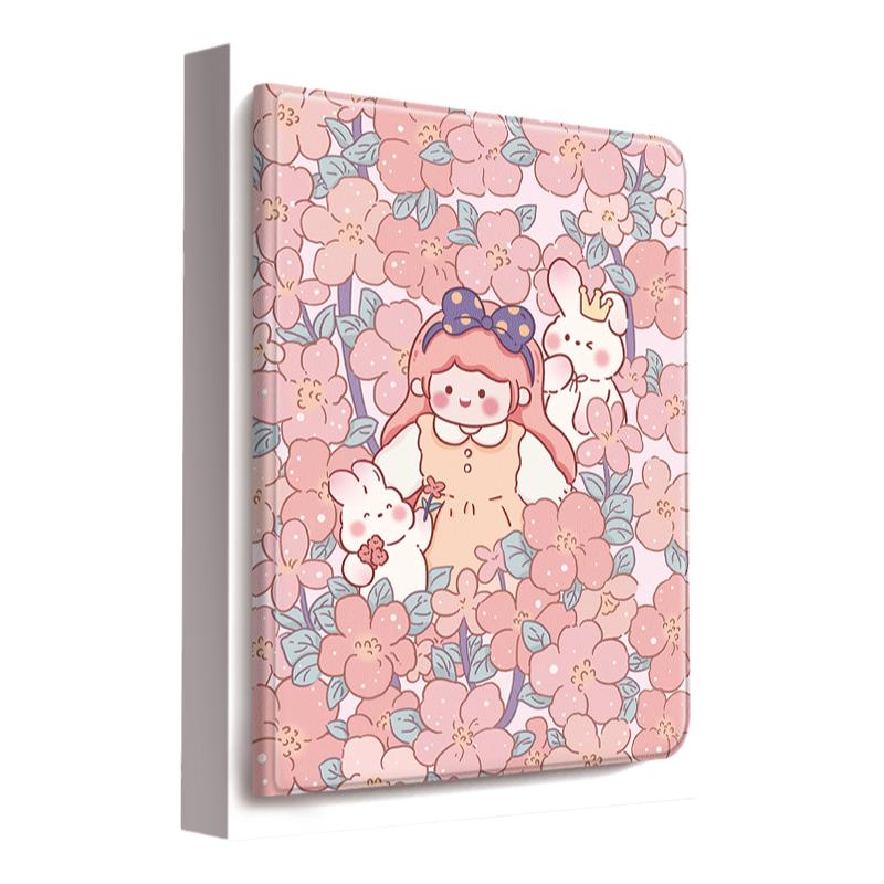 花丛小兔女孩ipad保护套