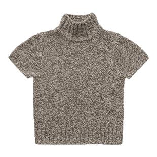 【现货】Nothing Written Narchi韩系八奶羊毛针织衫高领短袖毛衣