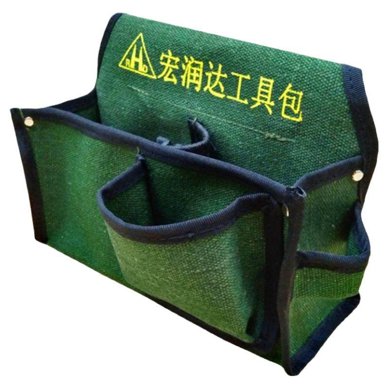 宏润达木工双兜钉子包加厚帆布耐磨工具包腰包双格钉兜大号送腰带