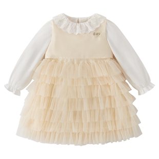 [7A抗菌]女童冬季裙子宝宝公主裙冬装女大童洋气套装儿童连衣裙女