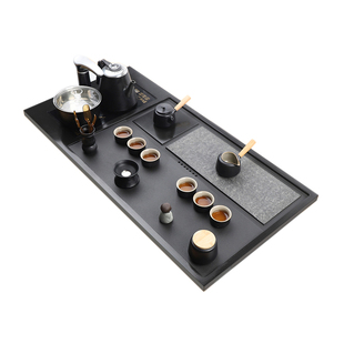 天然整块乌金石茶盘全自动一体茶具套装家用功夫电磁炉客厅大茶台