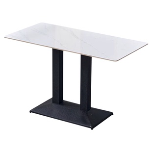 岩板桌面不锈钢吧台桌椅组合商用餐厅饭店奶茶店咖啡厅长方形桌子