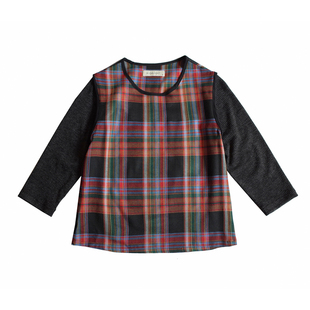 HIGHLIGHT加分25ss硬核甜心 格纹中袖拼接设计感撞色简约显瘦T恤