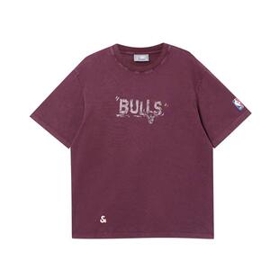 t区绫致杰克琼斯NBA联名春夏芝加哥公牛队做旧纯棉短袖T恤