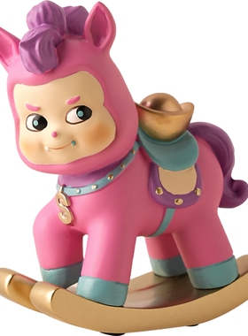 摇摇木马卡通客厅装饰可爱摆件