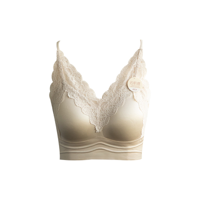 Kbra法式柔软蕾丝美背缎面内衣女