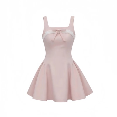 夏季甜美芭蕾少女收腰蓬蓬连衣裙