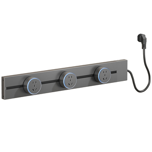 吉仕高可移动轨道插座接线板排插家用餐边柜厨房导轨滑动插排带线