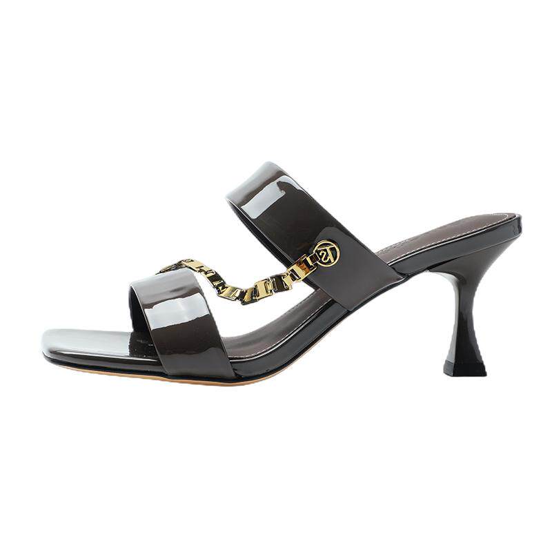 BAKERLOO金属配饰高跟凉拖鞋