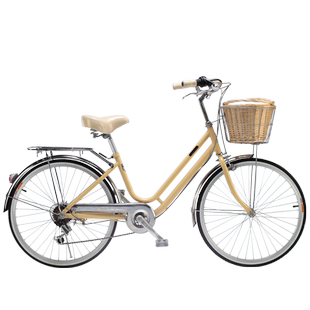 美国牧马人自行车女式24寸26寸变速淑女城市成人男通勤复古单车