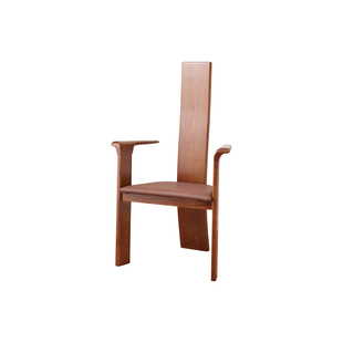 中古主人椅实木餐椅法式复古靠背椅设计师休闲椅民宿高背椅侘寂风