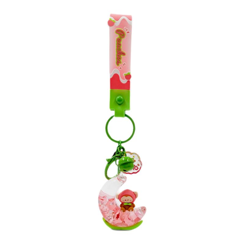 可爱迷你小猴子捞月亮pvc书包包挂件饰车钥匙链扣卡通原创意迷你