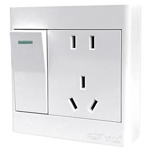 锦迈灰色明装插座带开关一开十孔插座单控/双控1开10孔带二位五孔