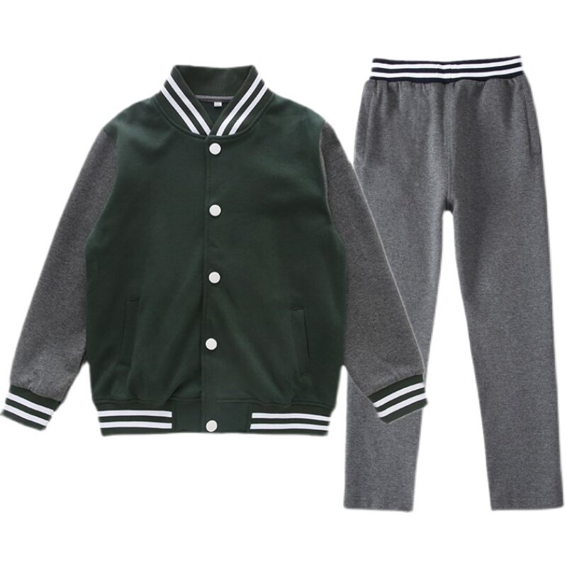 小学生校服套装春秋冬装儿童墨绿