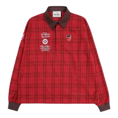 【现货】fletta bloom韩国小众卫衣复古格子宽松休闲长袖翻领女