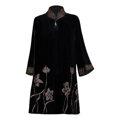 中老年中式大码外套中长款妈妈装