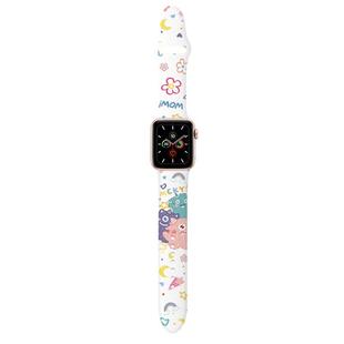 适用apple watch7/SE手表带iwatch表带1/2/3/4代5代卡通硅胶苹果印花星黛露兔42/44/38/40mm女series潮创意S6