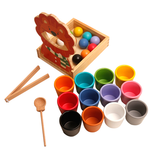 蒙特梭利颜色认知教具宝宝精细动作专注力训练早教益智玩具2岁1