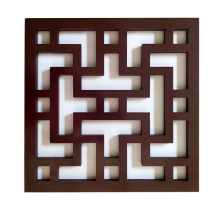 定制新中式吊顶花格pvc镂空雕花板电视背景墙格栅玄关腰线装饰条