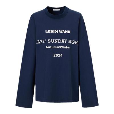 LEDIMWANG字母长袖T恤