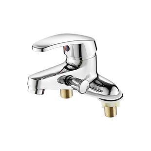 洗脸池洗手盆双孔水龙头带淋浴花洒三联混水阀冷热水双用洗澡龙头