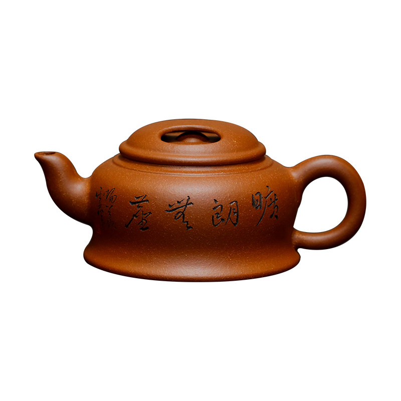 宜兴紫砂手工降坡泥牛盖金钟壶