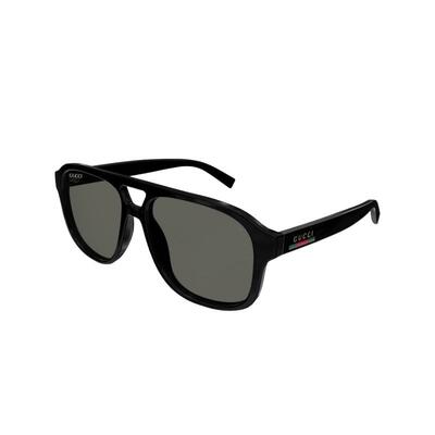 开云眼镜古驰GUCCI男女同款双梁飞行员黑框防晒太阳镜墨镜GG1856S