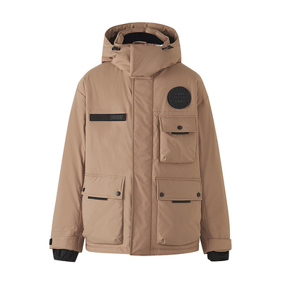 美特斯邦威新国标连帽工装羽绒服