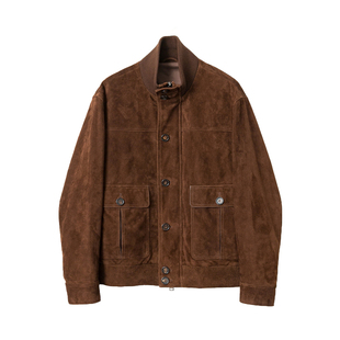 限量典藏级 阿塞拜疆绒面小羊皮男士皮衣 老钱风飞行员真皮皮衣男