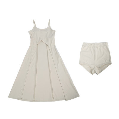 涂一现代舞蹈吊带长裙纯色设计款