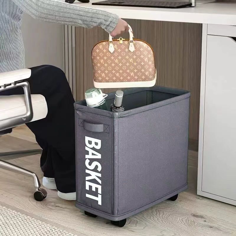 办公室好物桌下收纳书包置物架带滑轮可折叠宿舍零食工位放包神器