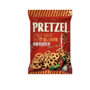 韩国直邮SAMJIN三进蝴蝶形酥脆饼干切达芝士味芥末味海鲜炒年糕味